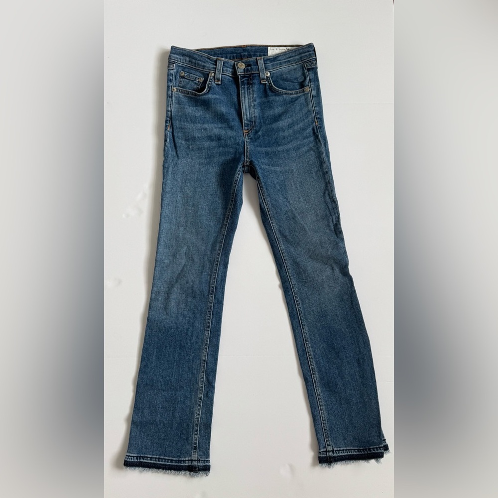 rag & bone Straight Leg Jeans in Blue Denim